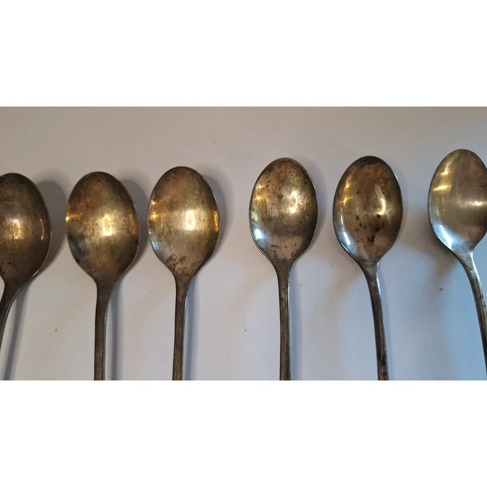 SUPREME SILVER SILVERPLATE ICED TEA SPOONS SET OF 6 VINTAGE FLATWARE 5.5